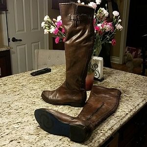 Over the knee Italian leather boots